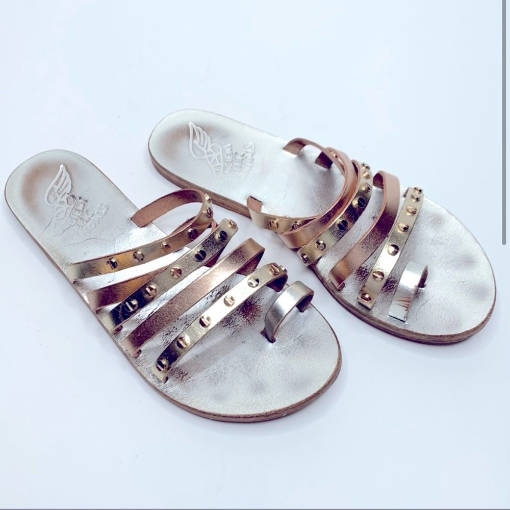 Ancient Greek Sandals RARE Metallic Niki Nails, size 38 fits 7 - 7.5 - 8